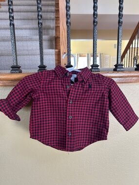 Ralph Lauren Red & Black Plaid Button-Down Shirt for Kids